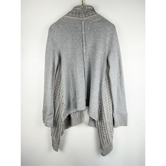 Anthropologie Saturday Sunday Women's Crochet Open Cardigan Sweater Gray Medium - Picture 5 of 7
